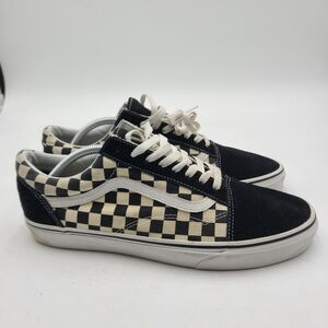 B19 VANS Black White Checkerboard Sneakers Sz Mens 11 Low Top Skate Shoes